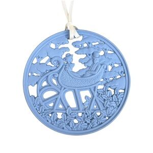 Wedgwood Blue Jasper “Sleigh Ride" Christmas Ornament